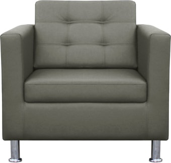 Интерьерное кресло Brioli Дилли клетка (экокожа, L21 серый)