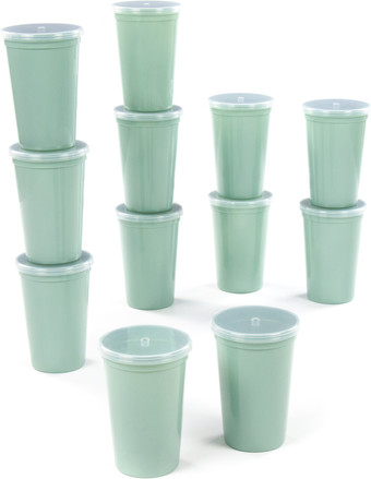 Набор стаканов для воды и напитков Полесье 74062 (12 шт, бледно-оливковый)