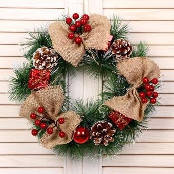 Рождественский венок Зимнее волшебство Кантри стиль d-30 см 5036608
