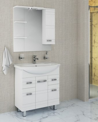 Runo Тумба с умывальником Runo Турин 85 + Стиль 85 (напольная)