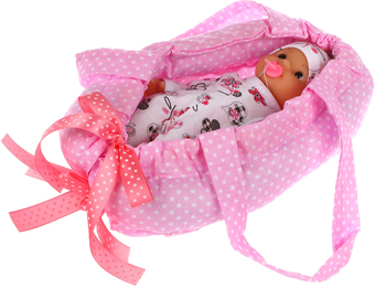 Пупс Пластмастер Эля в переноске 22 см 10356