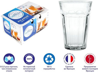 Набор стаканов для воды и напитков Duralex Picardie Clear 1029AB06C0111