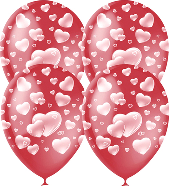 Набор воздушных шаров ПатиБум Cherry Red Сердца 4690296040932 (25 шт)