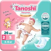 Подгузники Tanoshi Premium Baby Diapers M 3-6 кг (26 шт)