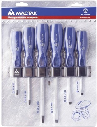 Набор отверток Мастак 04-6GRB (6 предметов)