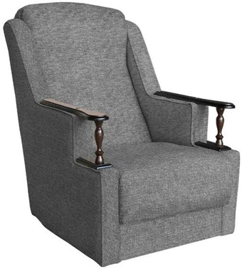 Интерьерное кресло Асмана Анна с деревянными подлокотниками (серый/рогожка)