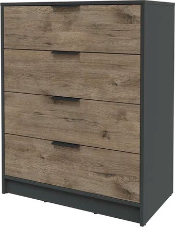 Комод Интерлиния Концепт КТ-К80 (дуб веллингтон/антрацит)