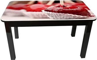 Кухонный стол Solt Рита 1с №1 (кромка черная/царга черная/ноги квадратные черные)