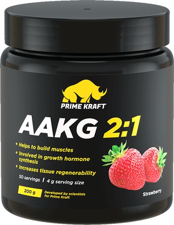 Аминокислоты Prime Kraft AAKG 2:1 (200г, клубника)