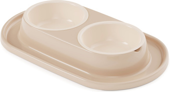 Двойная миска Альтернатива М8495 (0.3 л, бежевый)