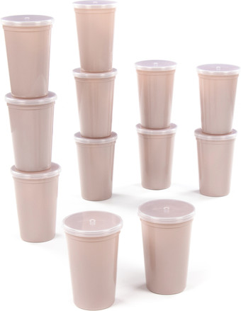 Набор стаканов для воды и напитков Полесье 74048 (12 шт, темно-кремовый)