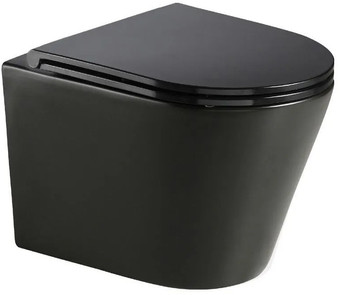 Унитаз подвесной WeltWasser Amberg 350 ST + Salzbach 043 MT-BL + Amberg RD-BL (черный матовый)