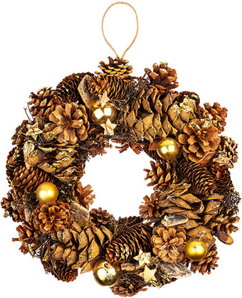 Рождественский венок Elan Gallery Венок Золотая феерия Круг 450134