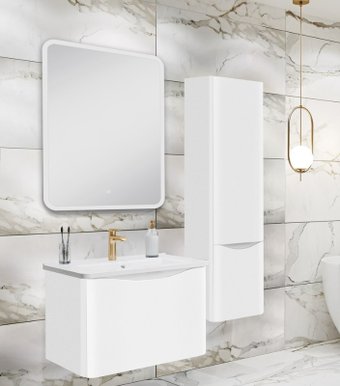 Runo Тумба с умывальником Runo Тоскана 60 + Никсон 60 (подвесная, белый)