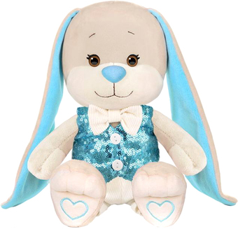 Классическая игрушка Jack&Lin Зайчик в голубой жилетке и белых брюках JL-032102-25
