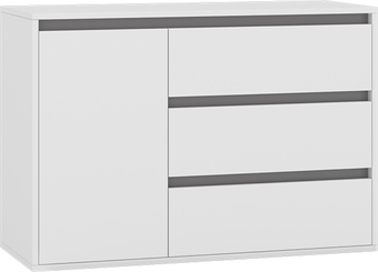 Комод Интермебель Рио-2 (белый/графит серый)