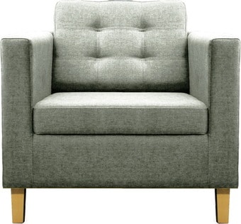 Интерьерное кресло Brioli Дилли клетка Д (рогожка, J20 серый/светлые ножки)