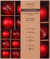 Елочная игрушка Inge's Christmas One-Two-Tree! 12002P418 (16шт, красный)