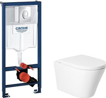 Унитаз подвесной Saniteco KW-9005W + GROHE Rapid SL 38721001