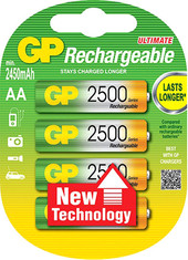 Аккумуляторы GP AA 2500mAh 4 шт. (250AAHC)