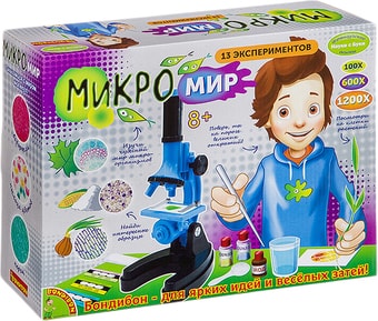 Детский микроскоп Bondibon Науки с Буки Микромир. 13 экспериментов ВВ2713