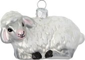 Елочная игрушка Inge's Christmas Figural Glass Ornaments. Овечка лежащая 64861H120