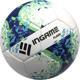 Мяч Ingame Flash (5 размер, белый/салатовый/синий)