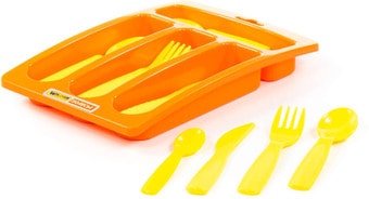 Набор игрушечной посуды Полесье Алиса Лоток со столовыми приборами 40701