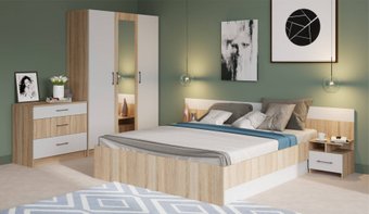 Комплект мебели для спальни Империал Алёна 3 (дуб сонома/белый)