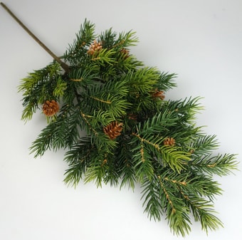 Рождественская ветка GreenDeco Еловая с шишкам 4630079858217