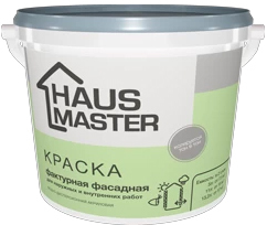 Краска Haus Master Фактурная для наружных и внутренних работ 13.2 л (белый)