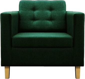 Интерьерное кресло Brioli Дилли клетка Д (рогожка, J8 темно-зеленый/светлые ножки)