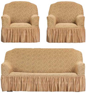 Комплект чехлов для дивана и кресла Софатэкс Престиж Стандарт Венеция 00904 (кофе с молоком)