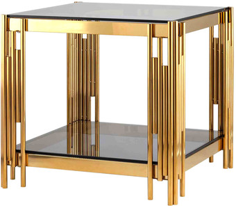 Журнальный столик Stool Group Гэтсби 55x55 EET-027-TG-1 (стекло smoke/сталь золото)