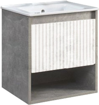 Belux Тумба под умывальник Долли НП 50-01 (23, белый глянцевый/бетон чикаго)