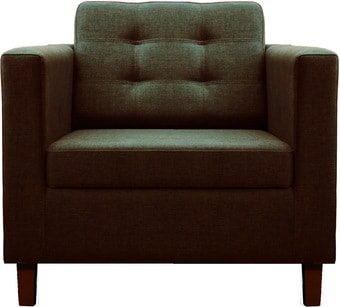 Интерьерное кресло Brioli Дилли клетка Д (рогожка, J5 коричневый/темные ножки)