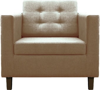 Интерьерное кресло Brioli Дилли клетка Д (рогожка, J2 бежевый/темные ножки)