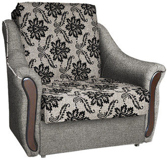 Кресло-кровать Асмана Виктория механизм аккордеон (рогожка вензель коричневый/рогожка бежевый)