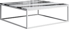 Журнальный столик LoftyHome Тасос Квадро 1627741 (мрамор пуно с белым основанием)