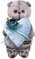 Мягкая игрушка Basik & Co Басик с сердцем из бархата (22 см)