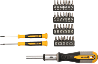 Набор отвертка с битами Vorel CrV 64655 (31 предмет)