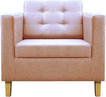 Интерьерное кресло Brioli Дилли клетка Д (рогожка, J11 розовый/светлые ножки)