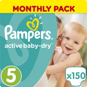 Подгузники Pampers Active Baby-Dry 5 Junior (150 шт)