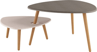 Журнальный столик Калифорния мебель Стилгрей (серый лен/бежевый лен)