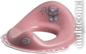 Детская накладка на унитаз Maltex Мишка 4088 (темно-розовый/белый)
