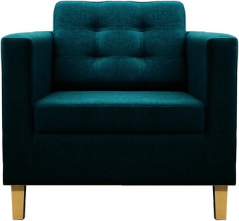 Интерьерное кресло Brioli Дилли клетка Д (рогожка, J17 темно-синий/светлые ножки)