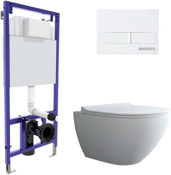 Унитаз Berges Wasserhaus Puma Rimless + Toma Slim SO + Novum525 + L1 043271