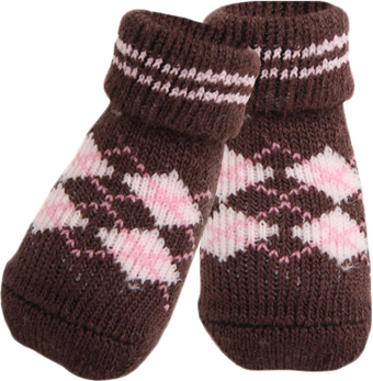 Носочки для животных Puppia Argyle PAMD-SO072-BR-S (S, коричневый с ромбами)