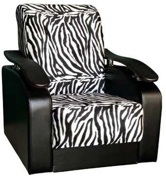 Интерьерное кресло Асмана Антуан (подлокотники кожзам черн./велюр зебра)
