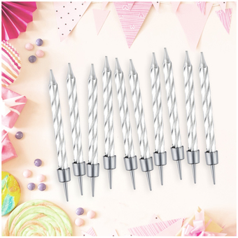 Набор свечей для торта Meshu Мини MS_59655 (10 шт, серебристый)